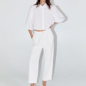 ZARA CROPPED POPLIN BLOUSE *New Collection*